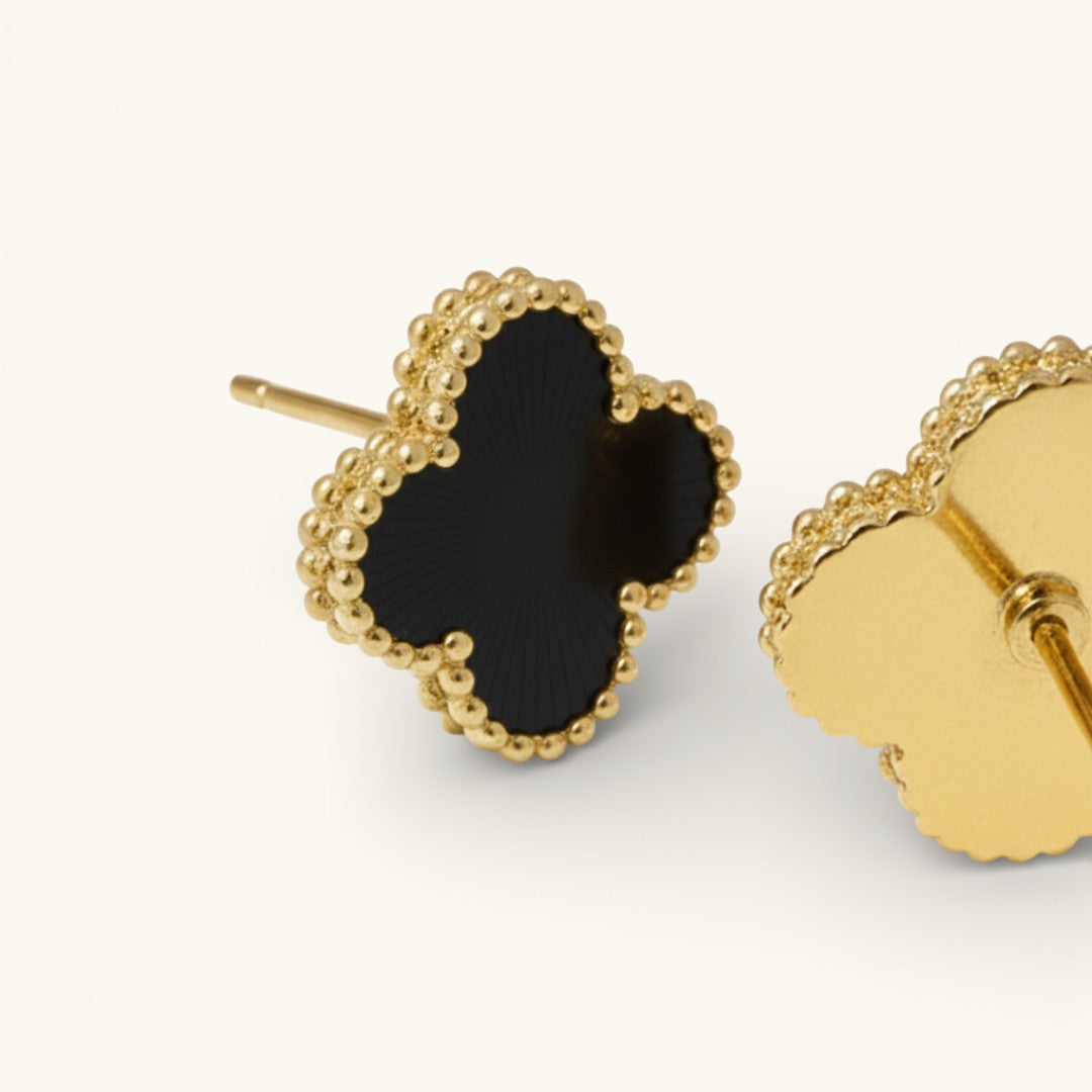 Clover Black Earrings