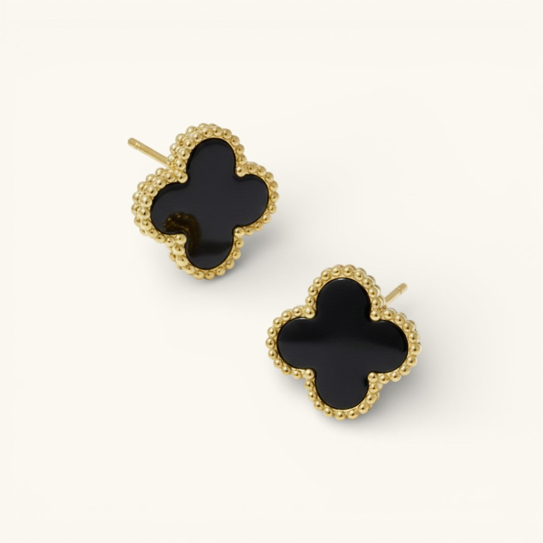 Clover Black Earrings