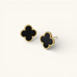 Clover Black Earrings