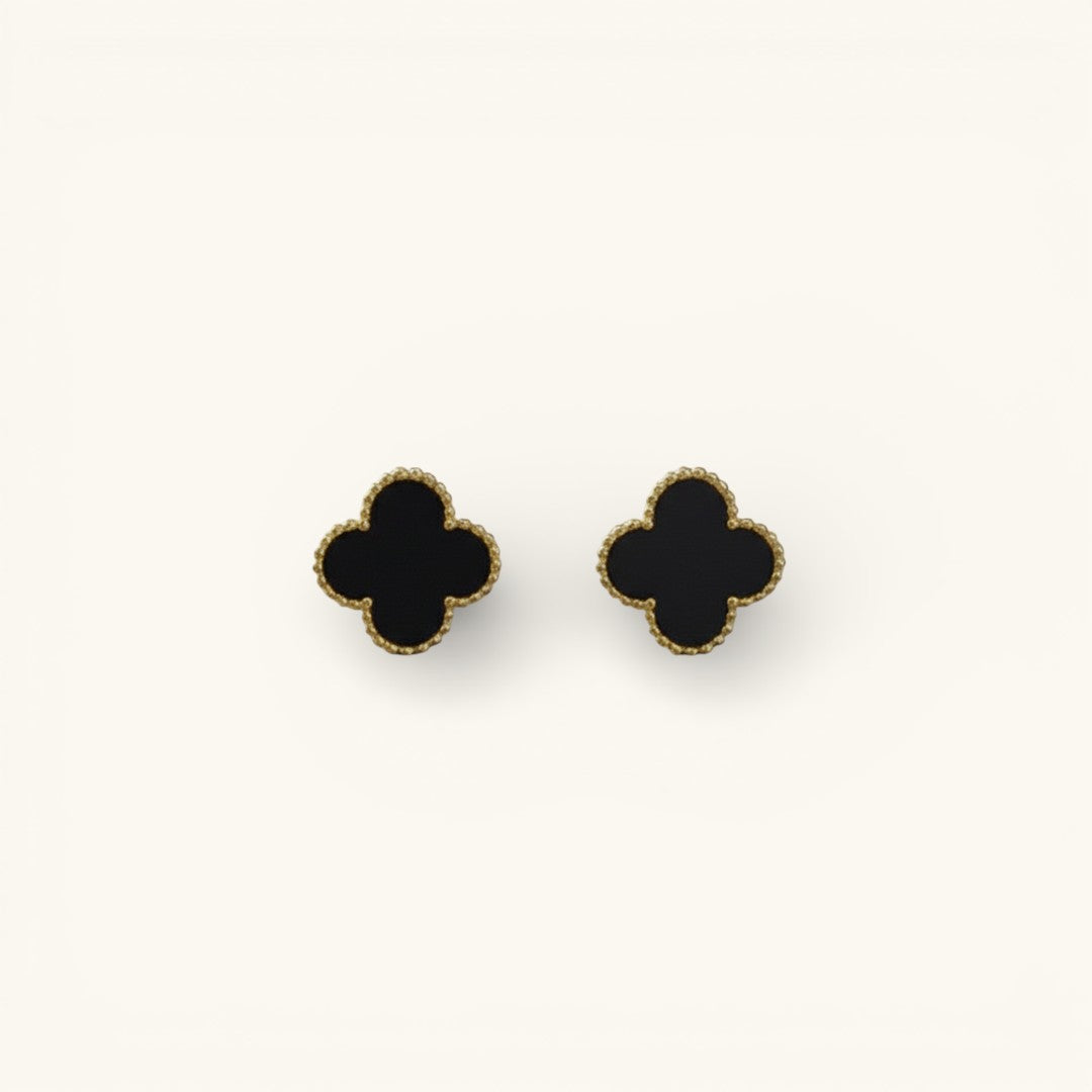 Clover Black Earrings