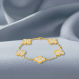 Four Leaf Clover In Gold Zirconia